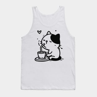 Drinking cat Tank Top